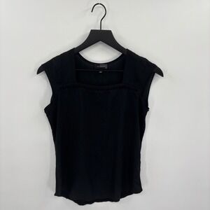 The Limited Womens Square Neck Blouse XS Black Cap Sleeve Business Casual Boho